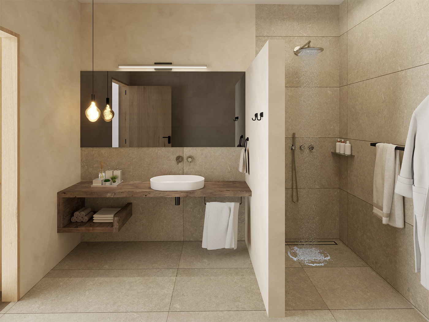 Modernes Badezimmer der Flower Lodge